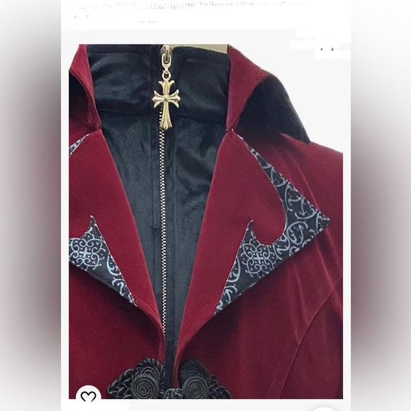 Men's Steampunk Vintage Tailcoat Jacket Gothic Victorian Coat Uniform Costume - Picture 12 of 12